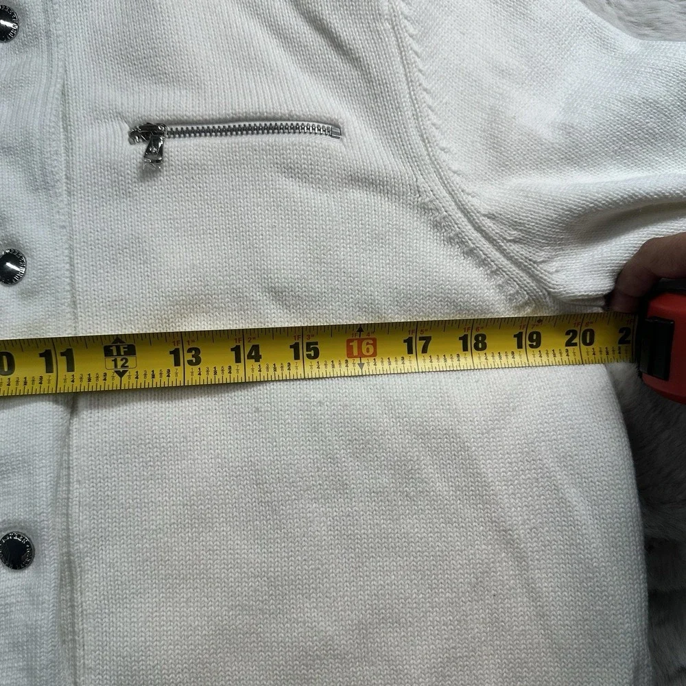 Lauren Ralph Lauren Women's Large‎ White Full Button Cardigan Sweater Casual